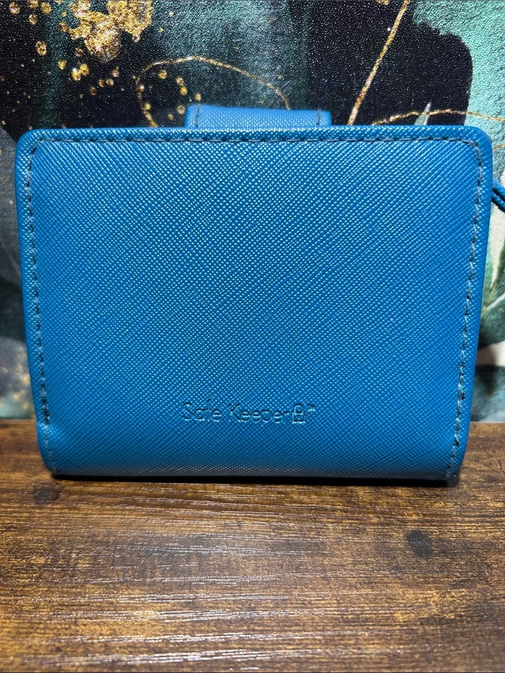Everyday Compact Blue Women's Wallet with Secure Snap Tab
